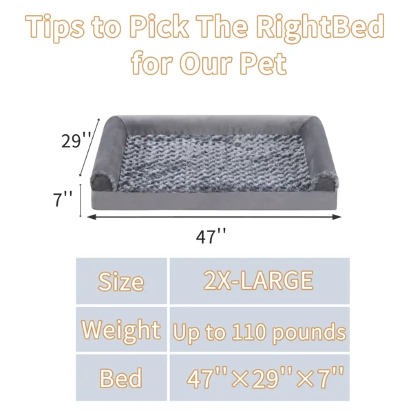 47" Orthopedic Pet Bed for Xlarge Dogs Waterproof - Image 3