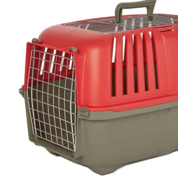 24 in. Spree Double Door Travel Pet Carrier, Red - Image 3