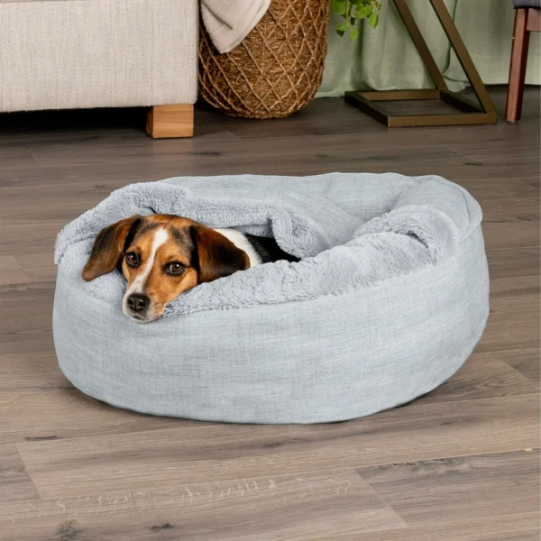 Donut Pet Bed for Dogs & Cats - Mist Gray, Small - 24" - Image 2