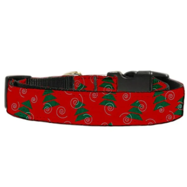 Christmas Trees Nylon and Ribbon Collars 1'' wide x 6' Leash - Image 3